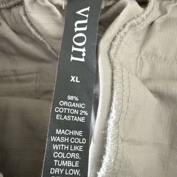 Vuori Womens Vintage Ripstop Pull On Pant Size XL in Light Gray Drawstring Waist - Picture 13 of 14